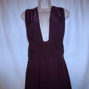 Slinky Purple Maxi Plunge Dress Size 10